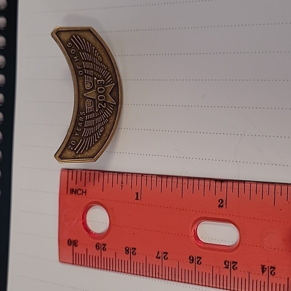 Harley Owners Group 2003 - 20 Years of H.O.G. Brass Moto Pin - Picture 4 of 6